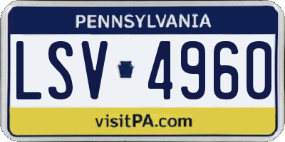PA license plate LSV4960