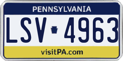 PA license plate LSV4963