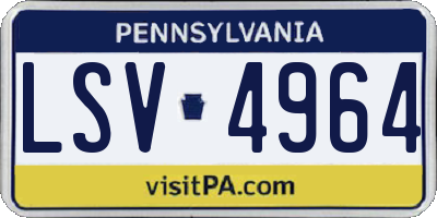 PA license plate LSV4964