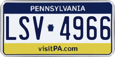 PA license plate LSV4966