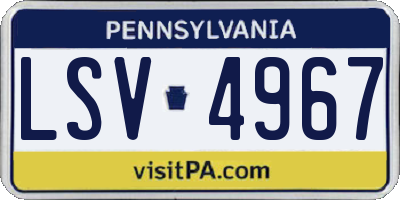 PA license plate LSV4967