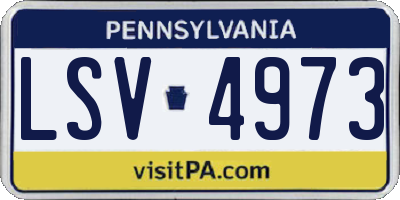 PA license plate LSV4973