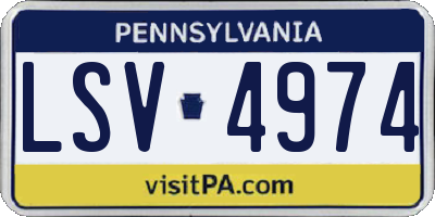 PA license plate LSV4974