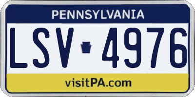 PA license plate LSV4976