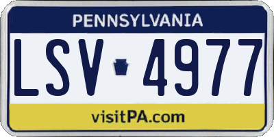 PA license plate LSV4977