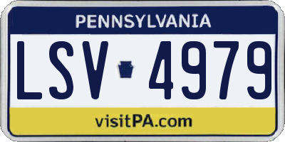 PA license plate LSV4979
