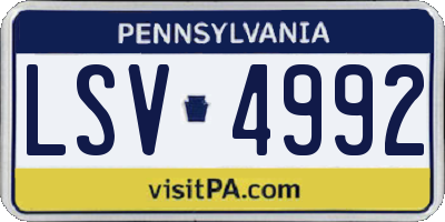 PA license plate LSV4992