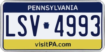 PA license plate LSV4993