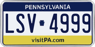 PA license plate LSV4999
