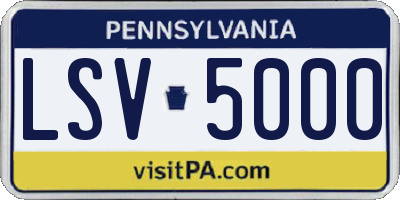 PA license plate LSV5000