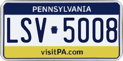 PA license plate LSV5008