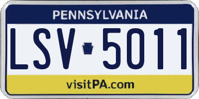 PA license plate LSV5011