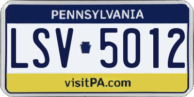 PA license plate LSV5012