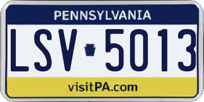 PA license plate LSV5013