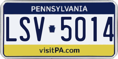 PA license plate LSV5014
