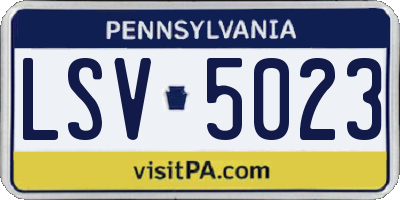 PA license plate LSV5023