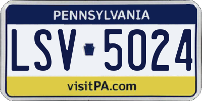 PA license plate LSV5024