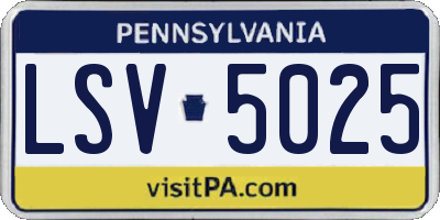 PA license plate LSV5025