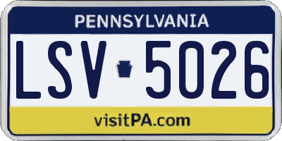 PA license plate LSV5026