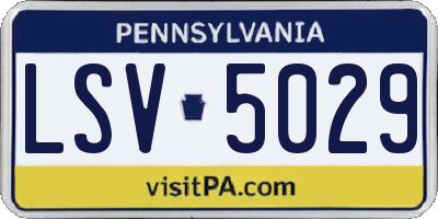 PA license plate LSV5029
