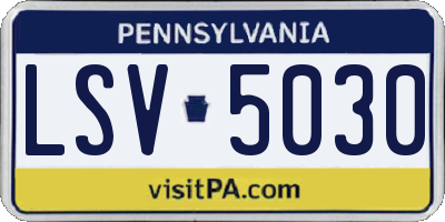 PA license plate LSV5030