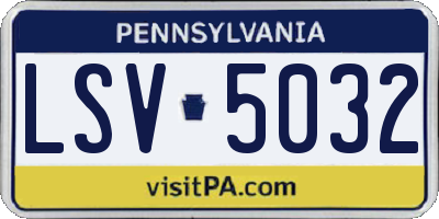 PA license plate LSV5032