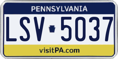 PA license plate LSV5037