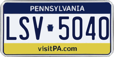 PA license plate LSV5040