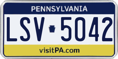 PA license plate LSV5042