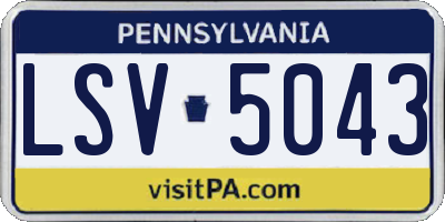 PA license plate LSV5043