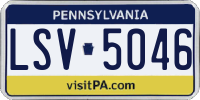 PA license plate LSV5046