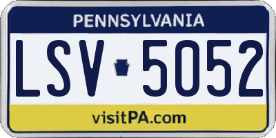 PA license plate LSV5052
