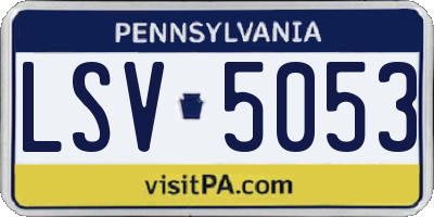 PA license plate LSV5053