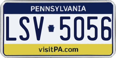 PA license plate LSV5056