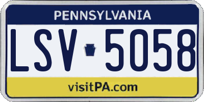 PA license plate LSV5058