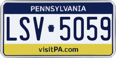 PA license plate LSV5059