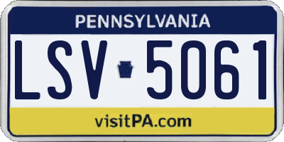 PA license plate LSV5061