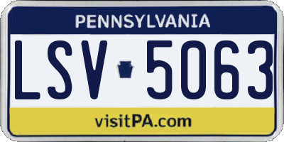 PA license plate LSV5063