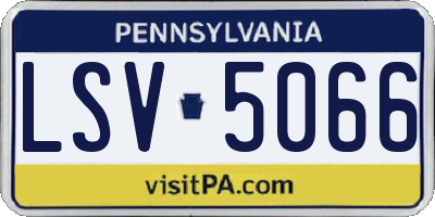 PA license plate LSV5066