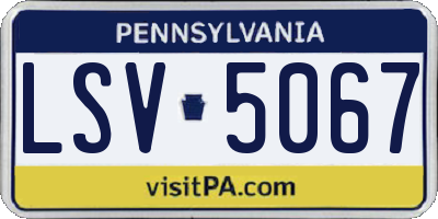 PA license plate LSV5067
