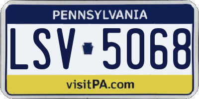 PA license plate LSV5068