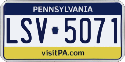 PA license plate LSV5071