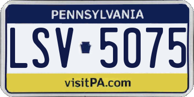 PA license plate LSV5075
