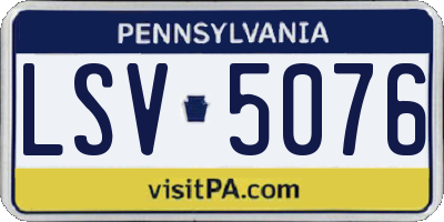 PA license plate LSV5076