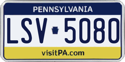 PA license plate LSV5080