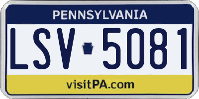 PA license plate LSV5081