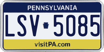 PA license plate LSV5085