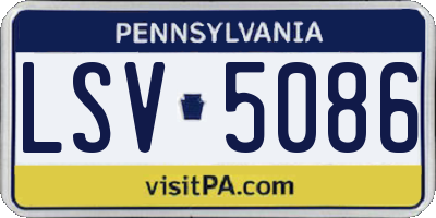 PA license plate LSV5086