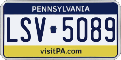 PA license plate LSV5089