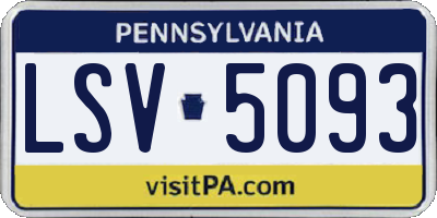 PA license plate LSV5093
